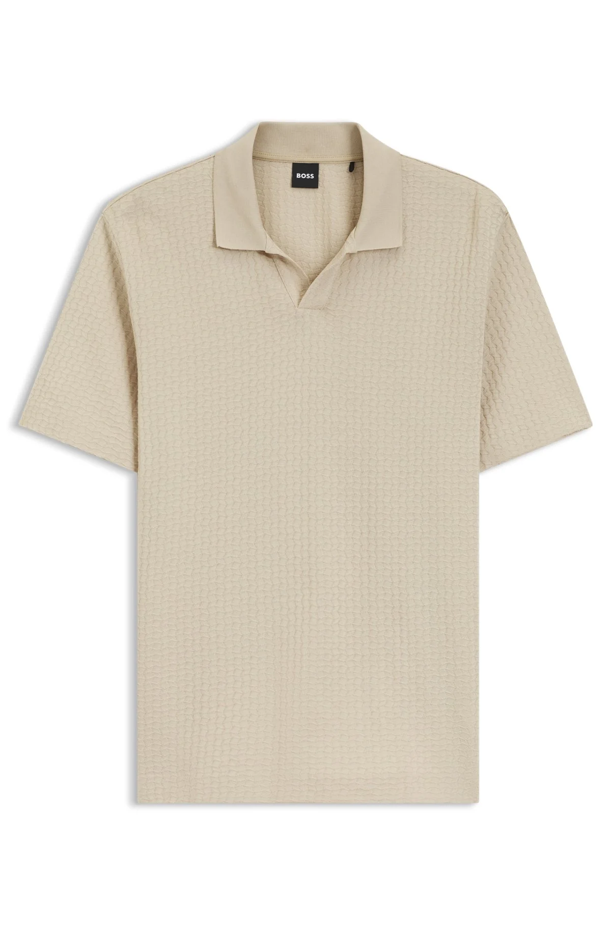 JACQUARD-PATTERN POLO SHIRT WITH JOHNNY COLLAR - 1