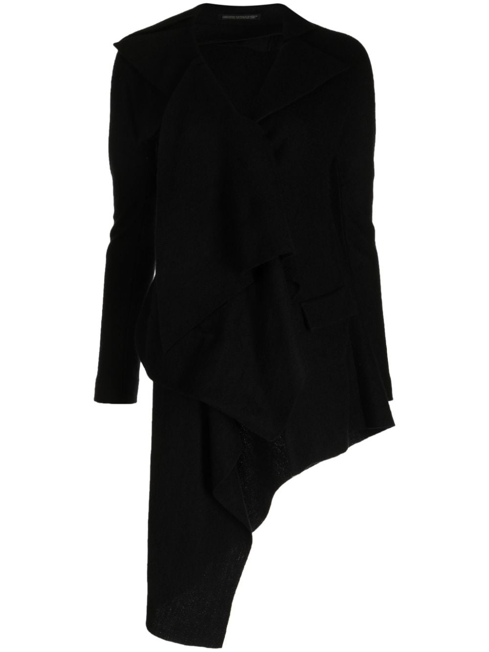 asymmetric-hem wool coat - 1