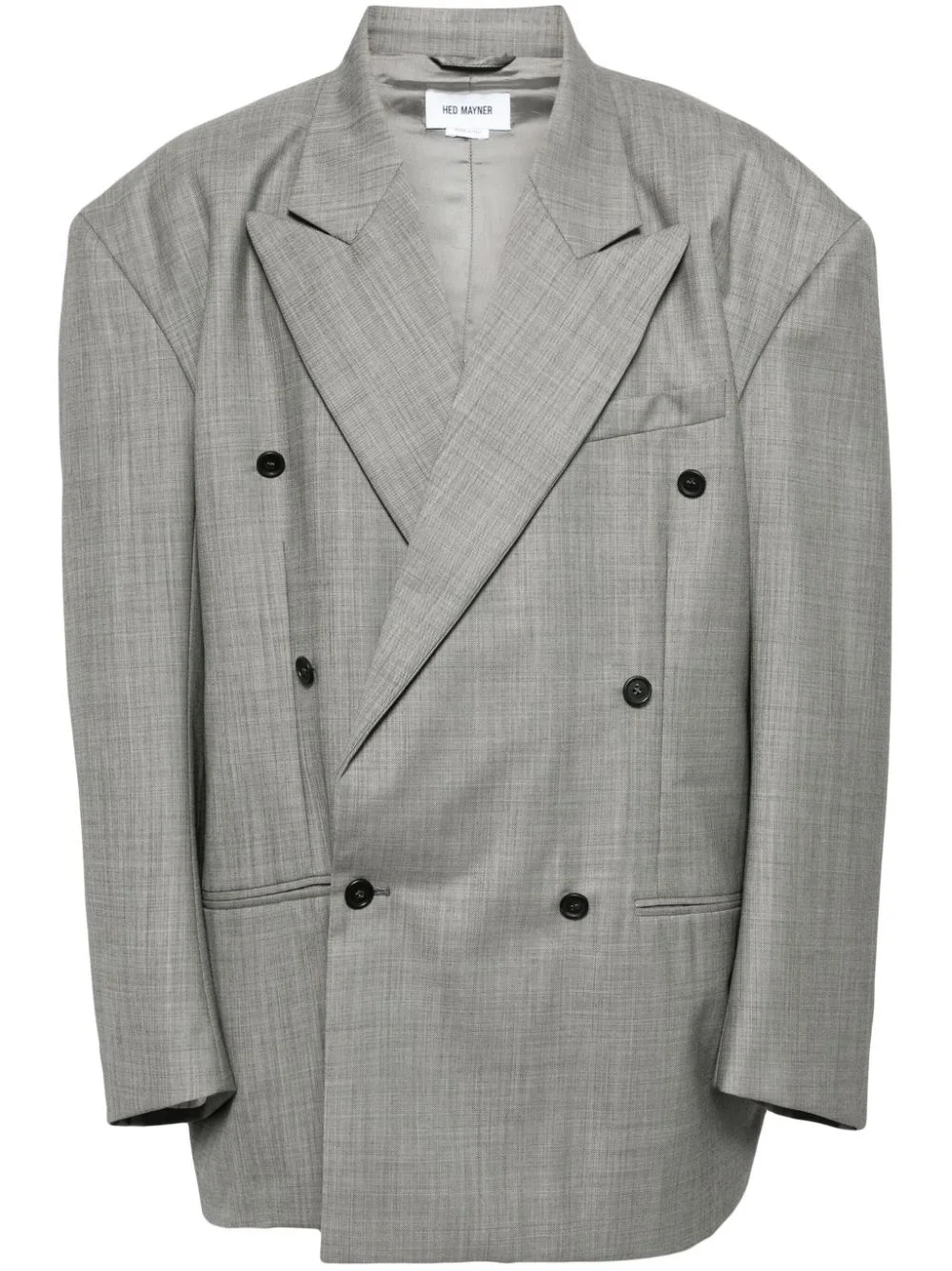 double-breasted wool blazer - 1