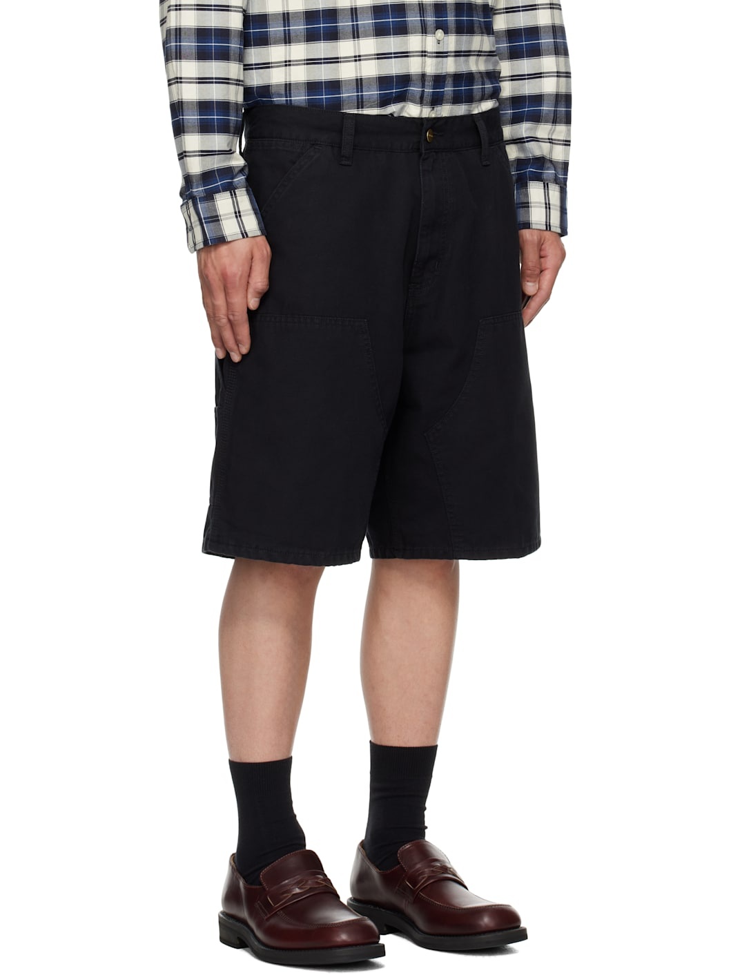 Black Double Knee Shorts - 2