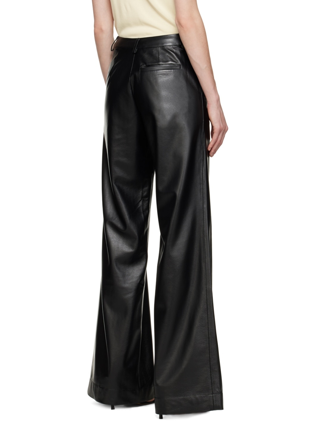 Black Vortico Faux-Leather Trousers - 3