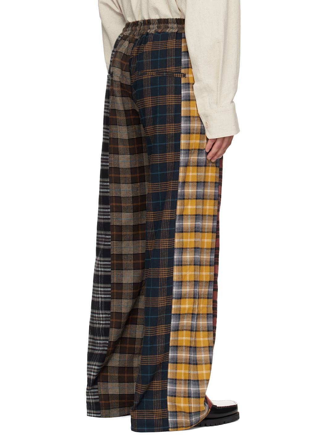 Multicolor Tartan Flannel Relaxed Lounge Pants - 3