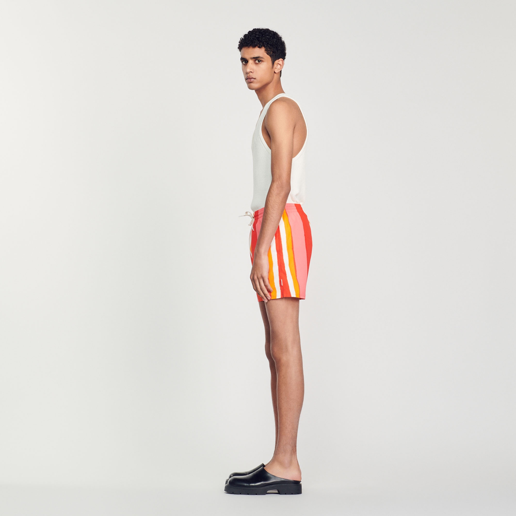 Printed striped swim shorts - 7