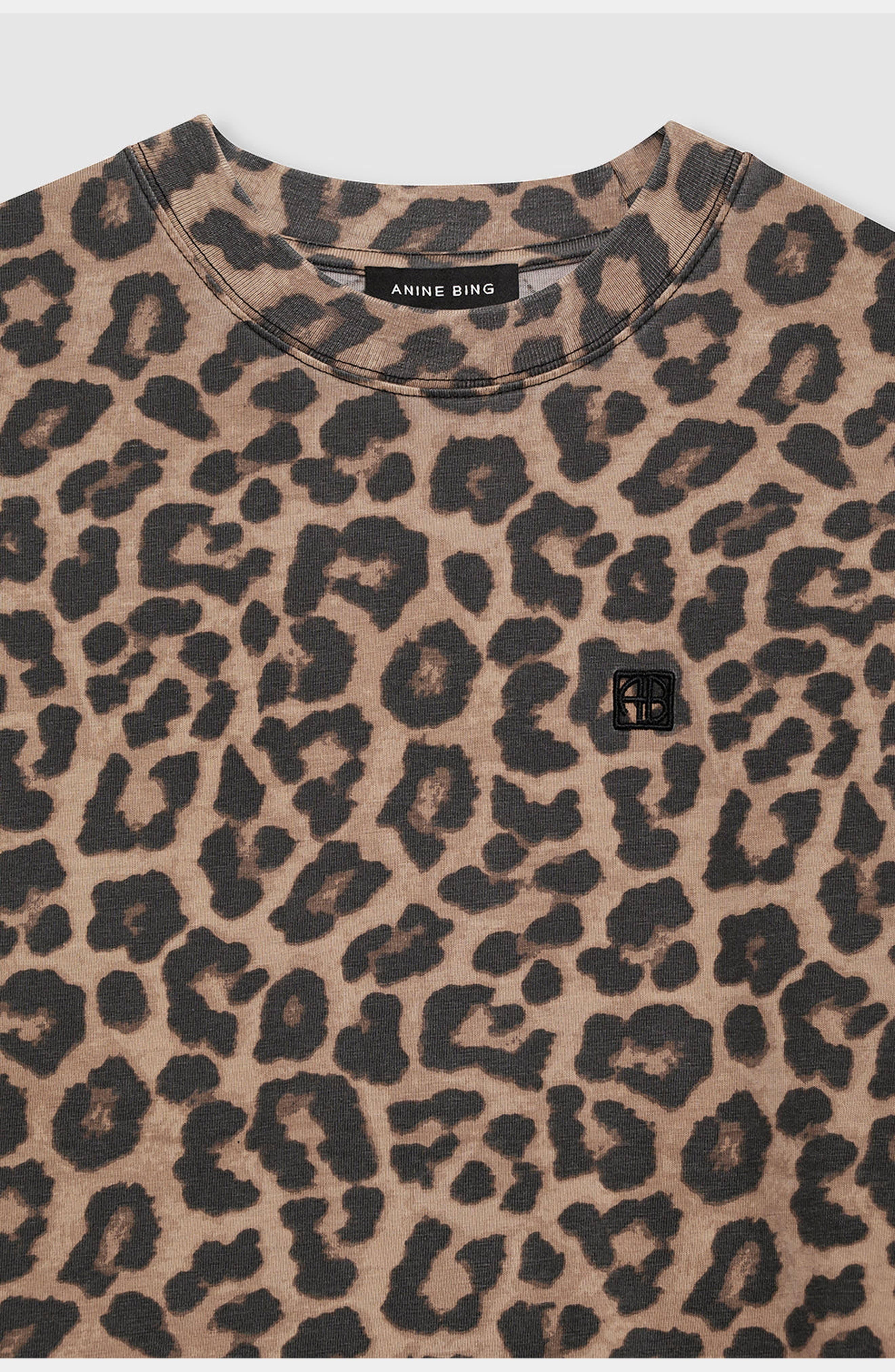 ANINE BING Beth Mini Dress in Black And Brown Leopard at Nordstrom - 3