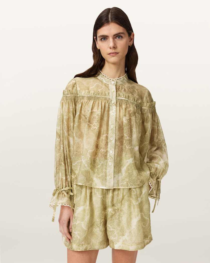 ALLSAINTS DELPHINE RELAXED FIT GATHERED SHIRT outlook