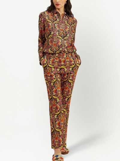 La DoubleJ floral-pattern flared trousers outlook
