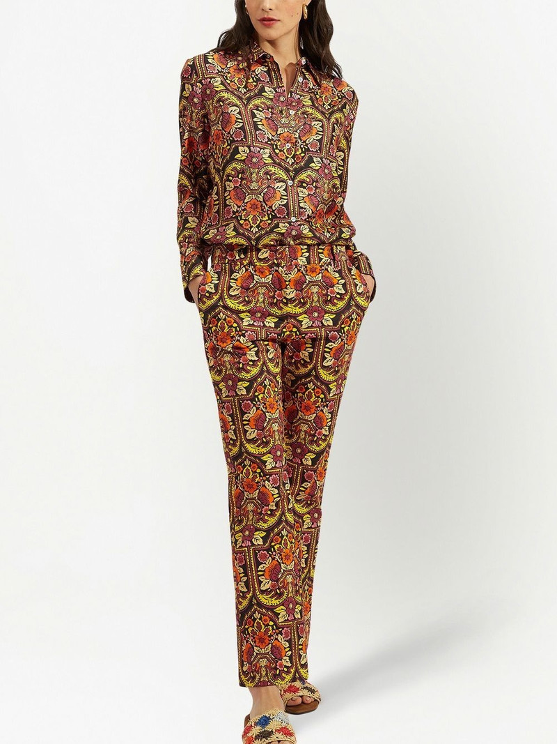 La DoubleJ floral-pattern flared trousers outlook
