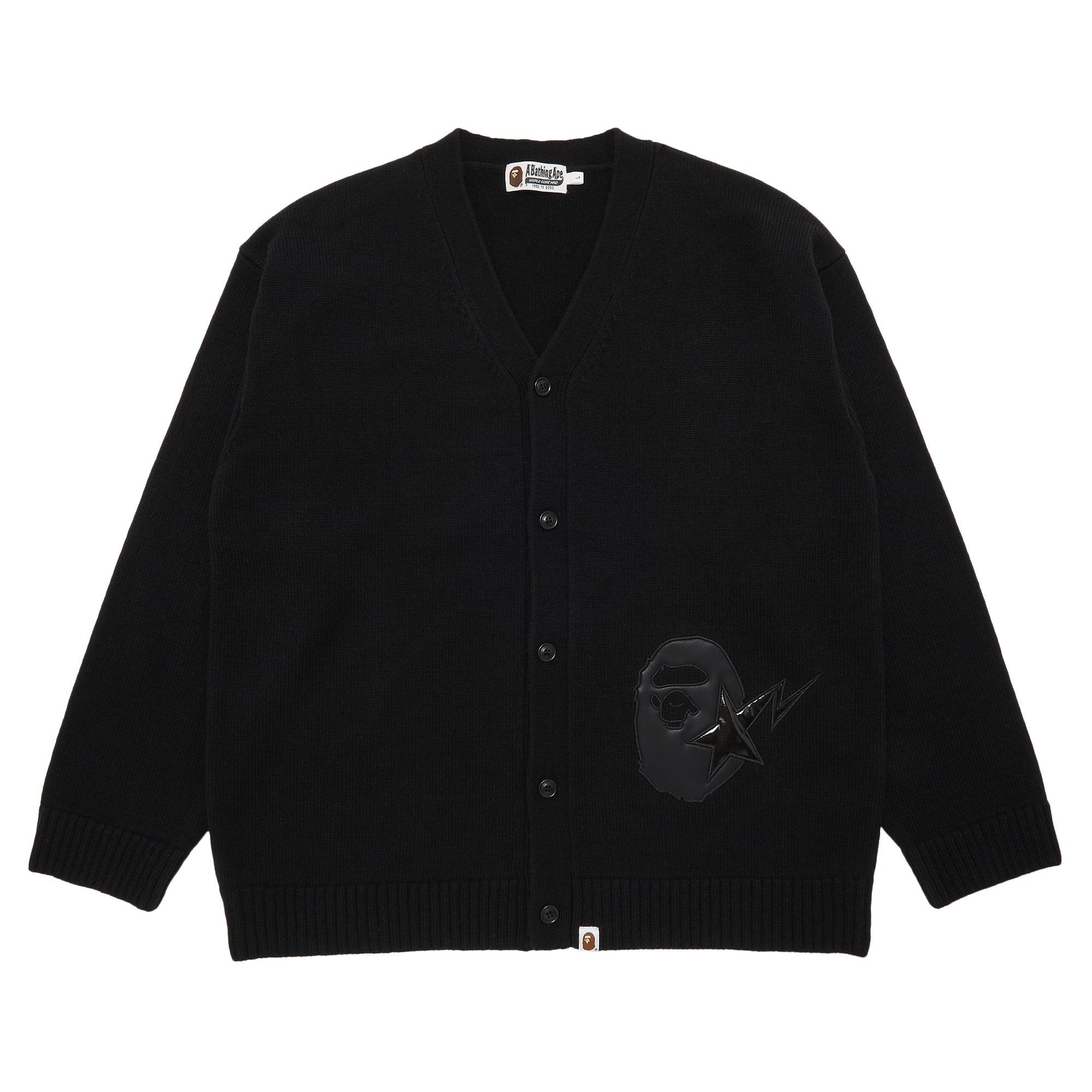 GOAT Exclusive BAPE Knit College Cardigan Black - 1