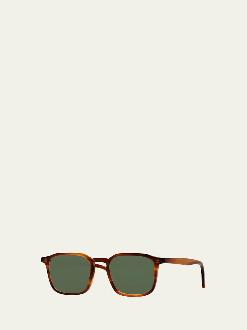 BARTON PERREIRA Men's Keyhole-Bridge Acetate Rectangle Sunglasses outlook