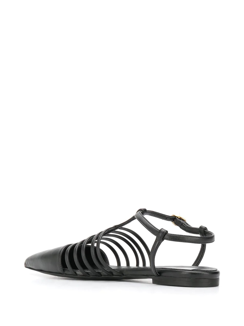 pointed-toe strappy ballerina shoes - 3