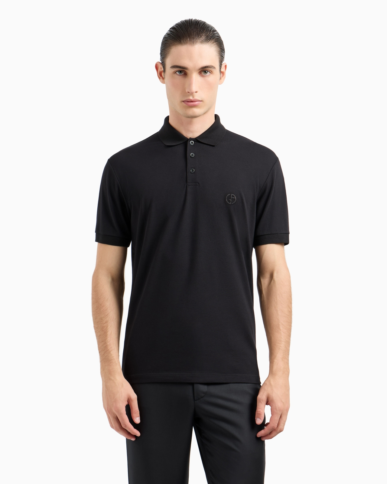 Stretch cotton piqué polo shirt - 4