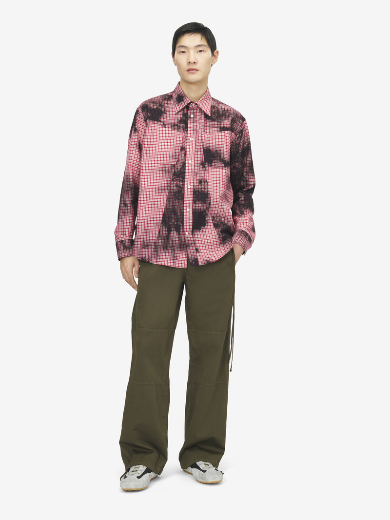 Flannel Check Tie-Dye Shirt 1