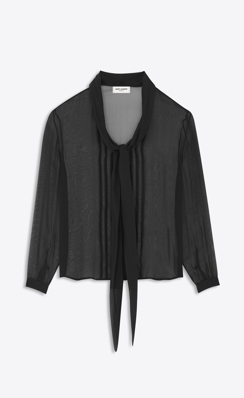 lavallière-neck shirt in silk muslin 3