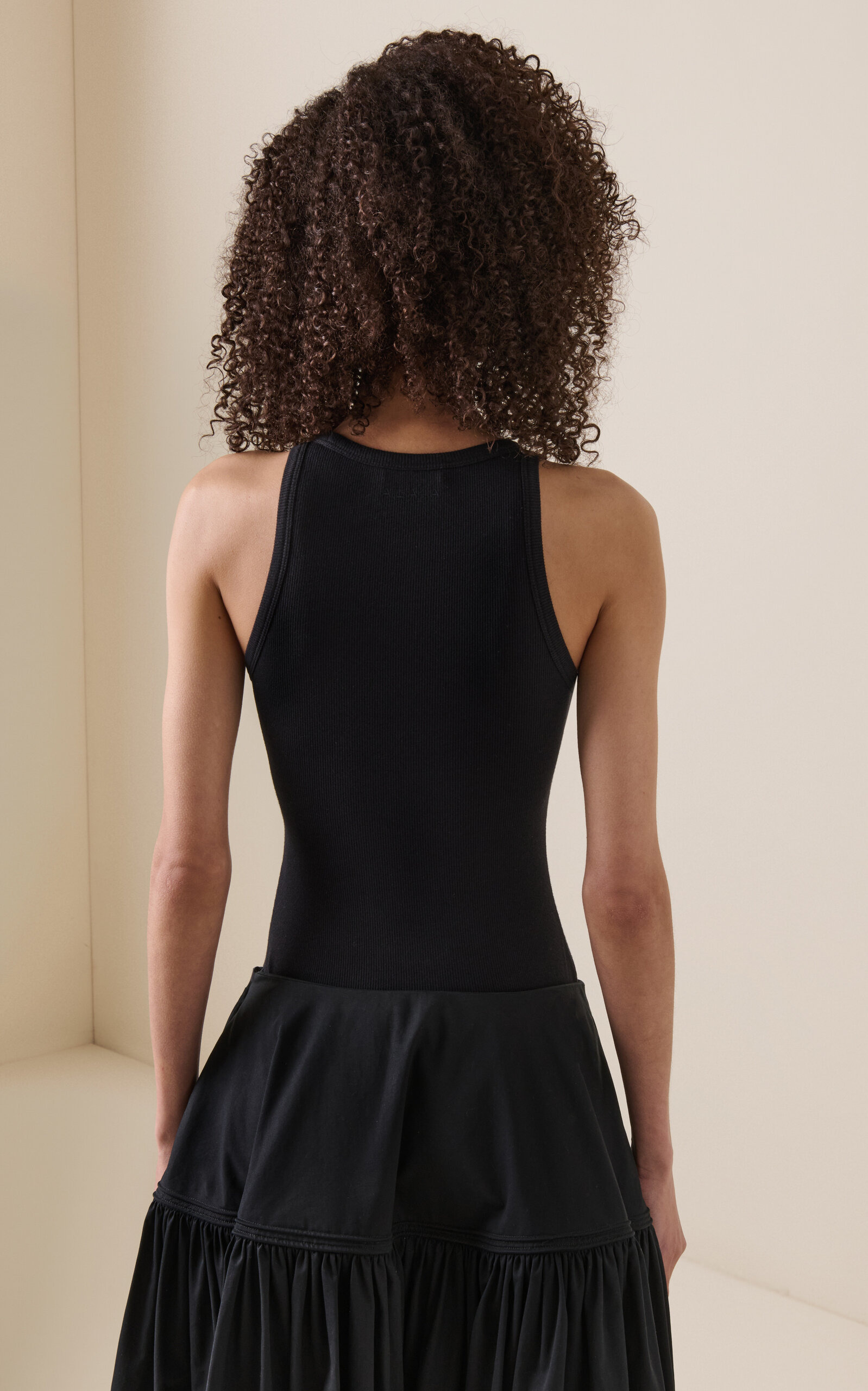 Ribbed Cotton-Blend Bodysuit black - 4