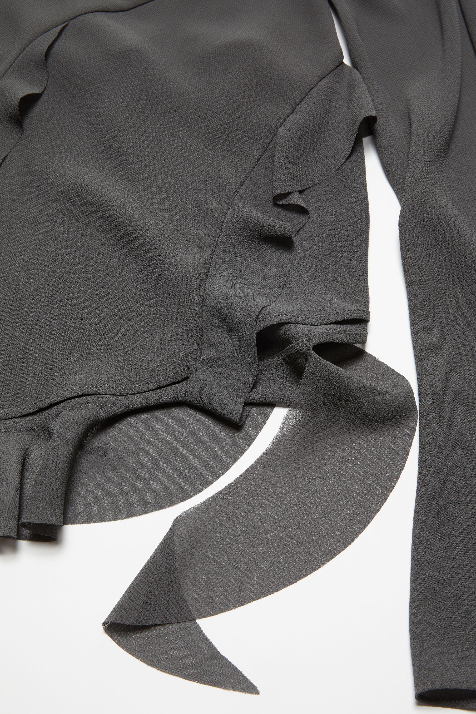 Ruffle draped top - Anthracite grey - 5