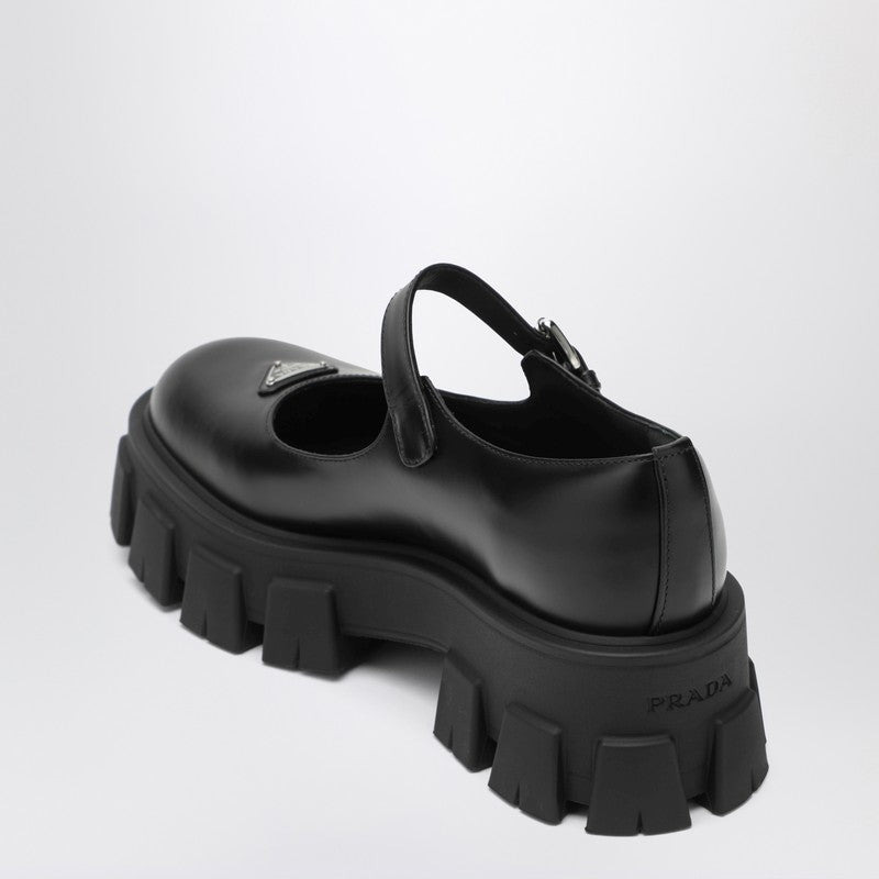 Prada Black Leather Monolith Ballerinas Women - 2