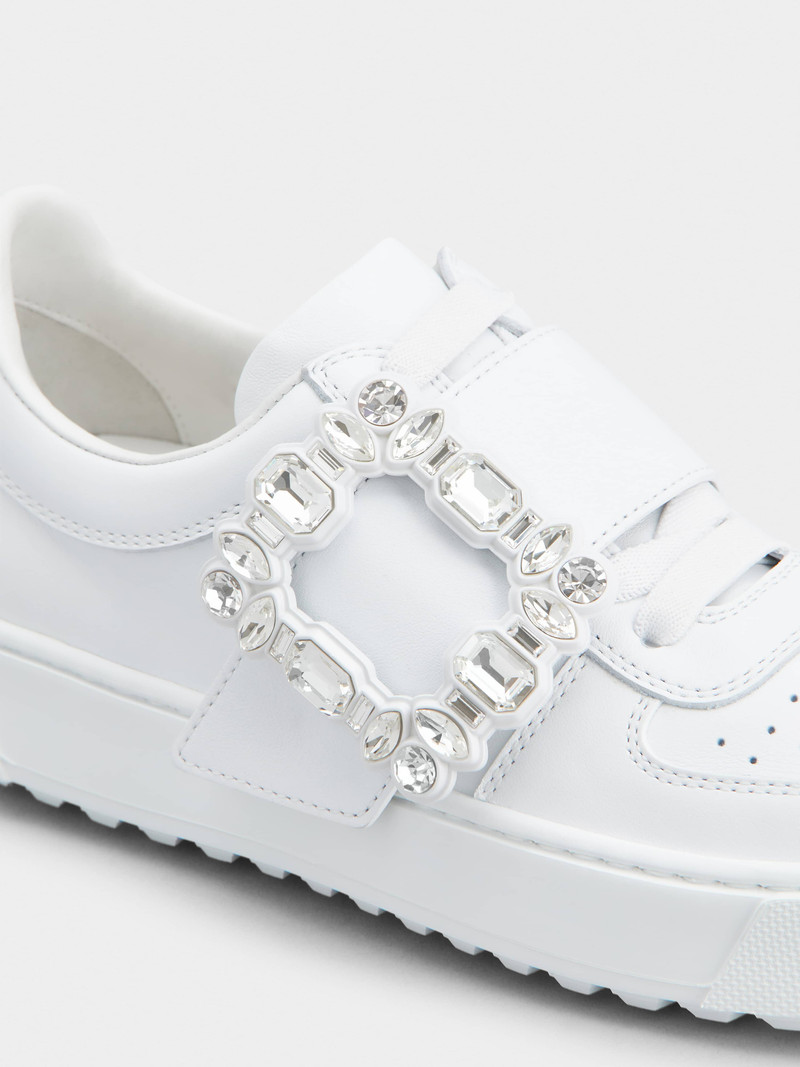 Very Vivier Strass Buckle Sneakers in Leather 3