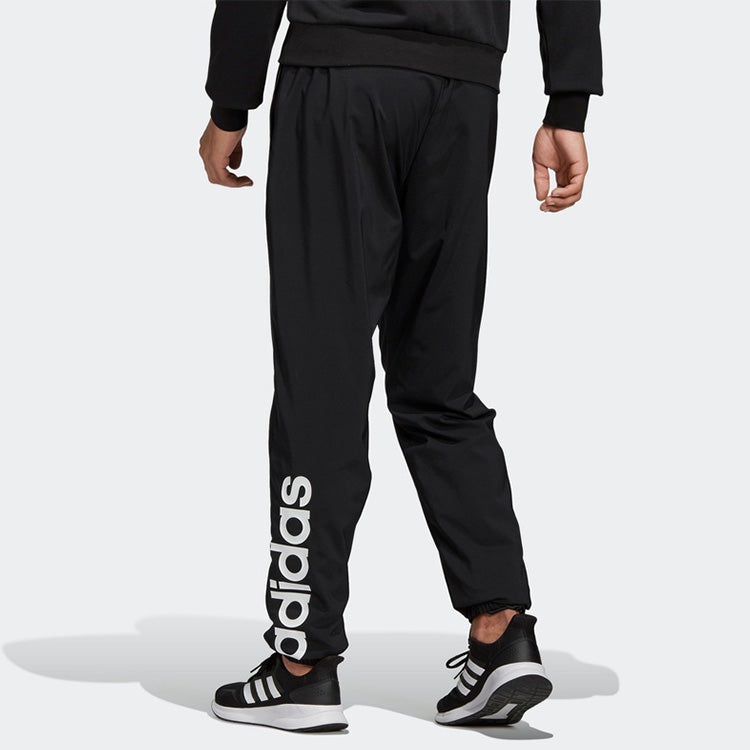 Men's adidas E Lin T Stanfrd Logo Training Bundle Feet Sports Pants/Trousers/Joggers Black DQ3099 - 3