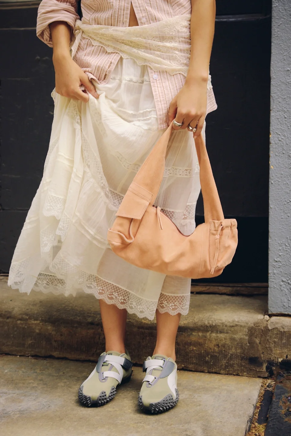 Soto East West Suede Shoulder Bag - 1
