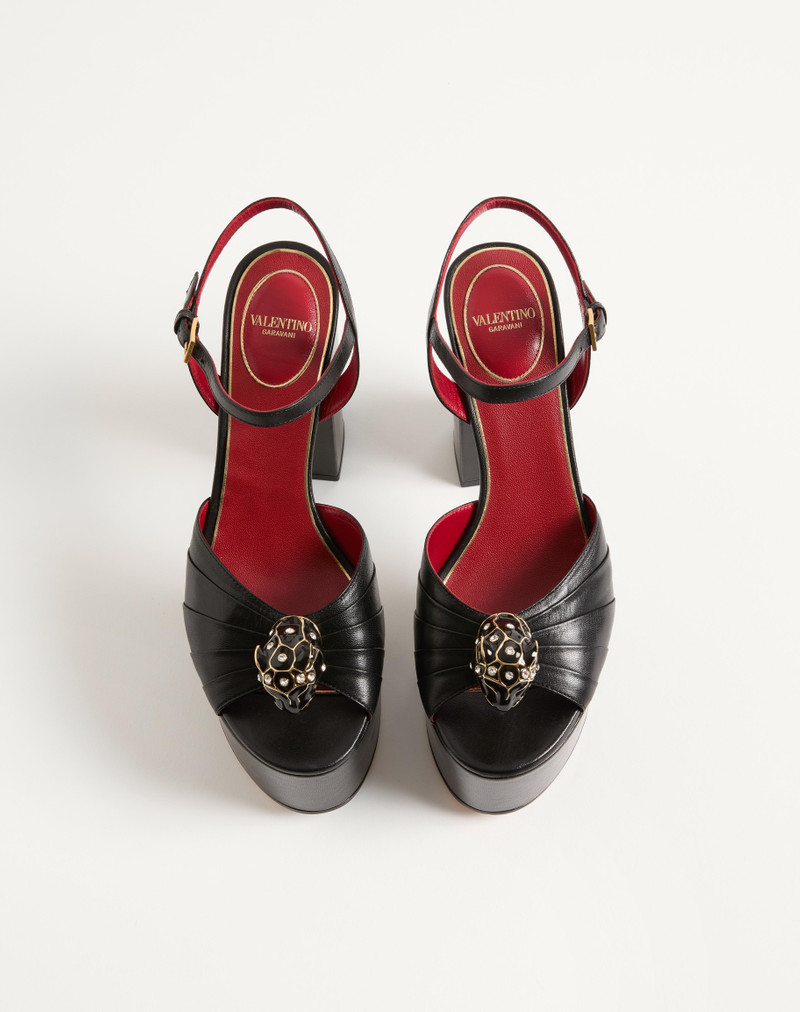PANTHEA PLATFORM SANDAL IN KIDSKIN LEATHER 125MM 4