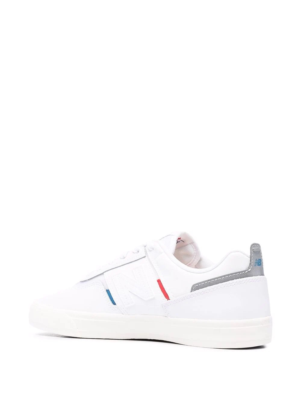 logo-patch panelled leather sneakers - 3