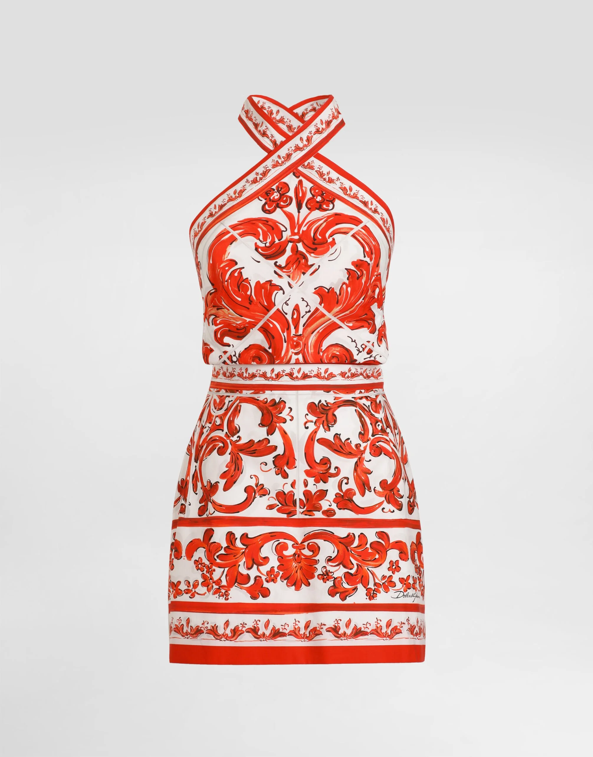 Majolica-print poplin dress - 1