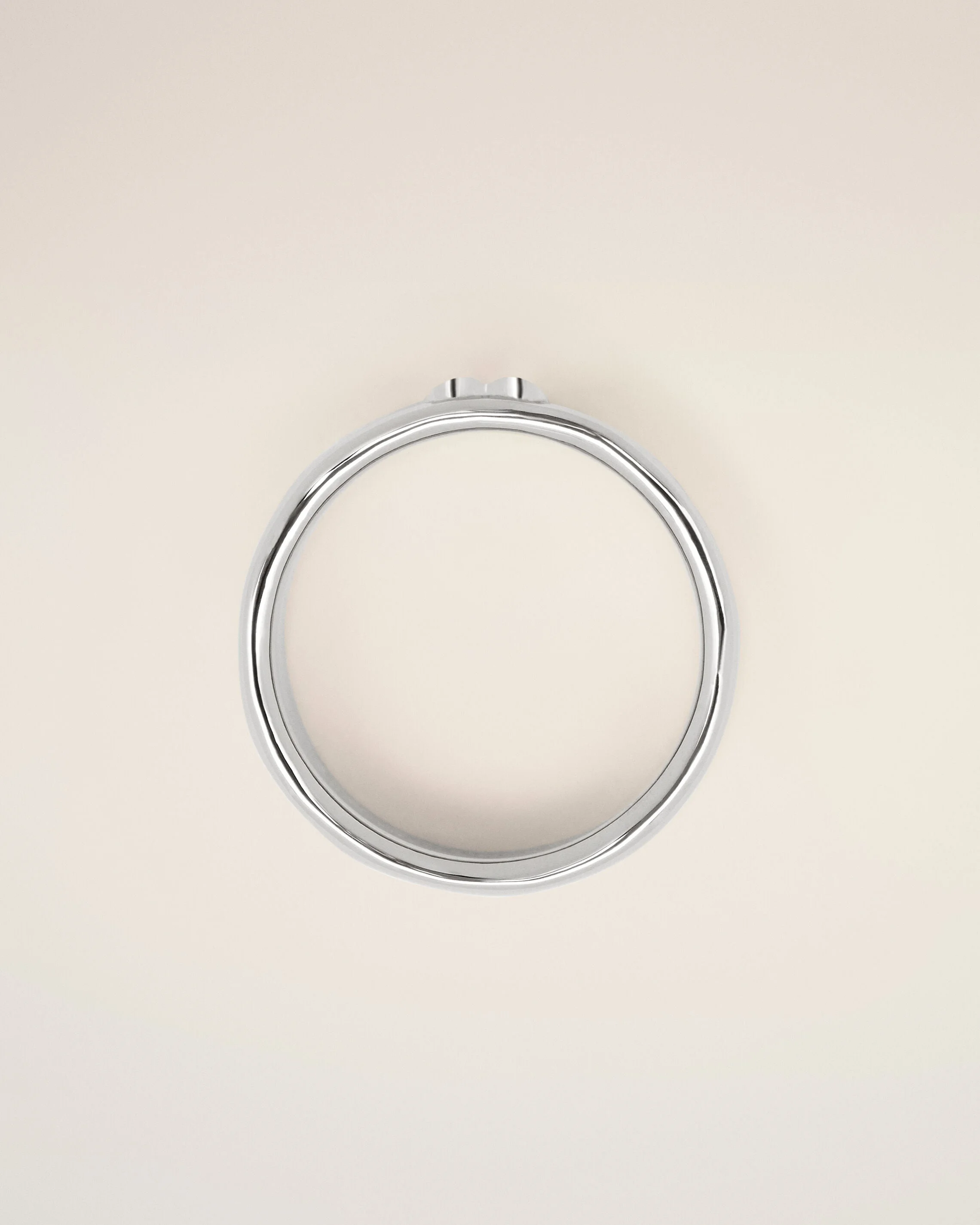 SILVER BRASS RING WITH HAMMERED AMI DE COEUR - 1
