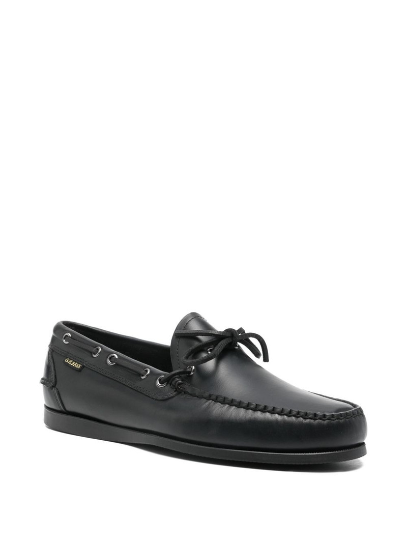 G.H.BASS laced leather boat shoes outlook