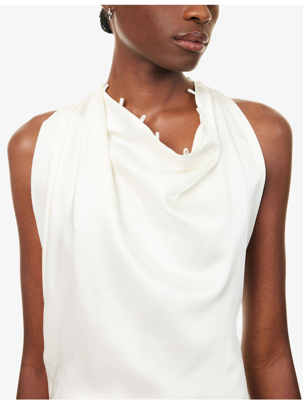 Rouleaux Draped Satin Maxi Dress - 5