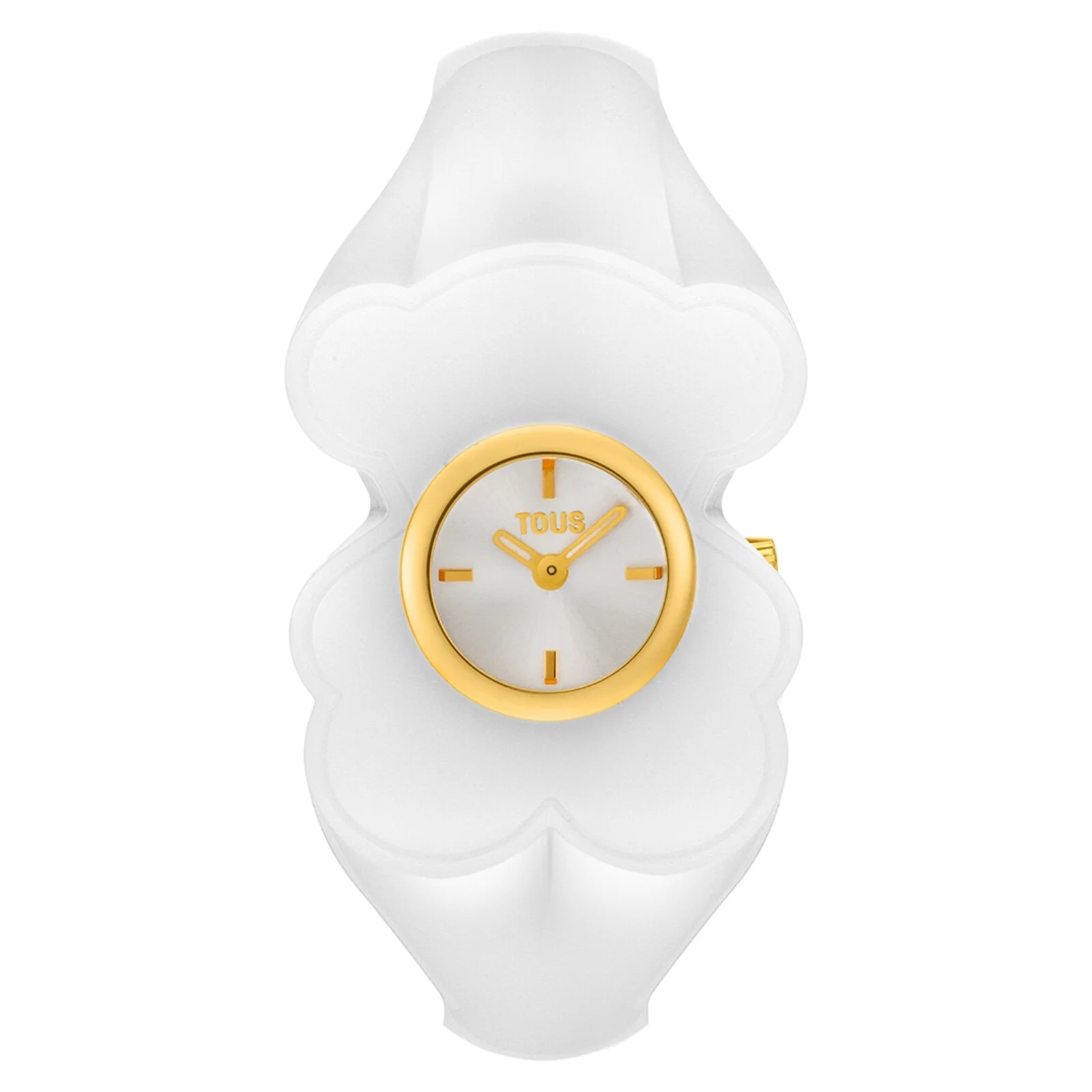 Gold-colored steel Analog watch with white polycarbonate T. L Bear Folks - 1