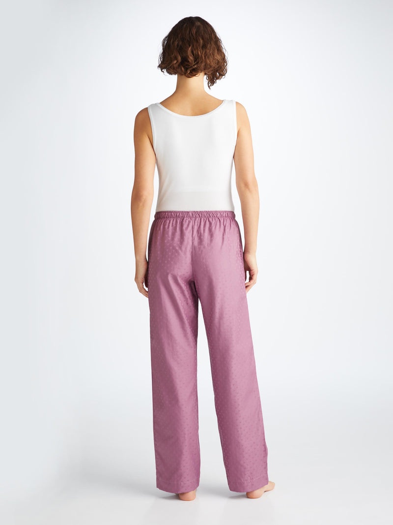 Women's Lounge Trousers Kate 10 Cotton Jacquard Purple - 4