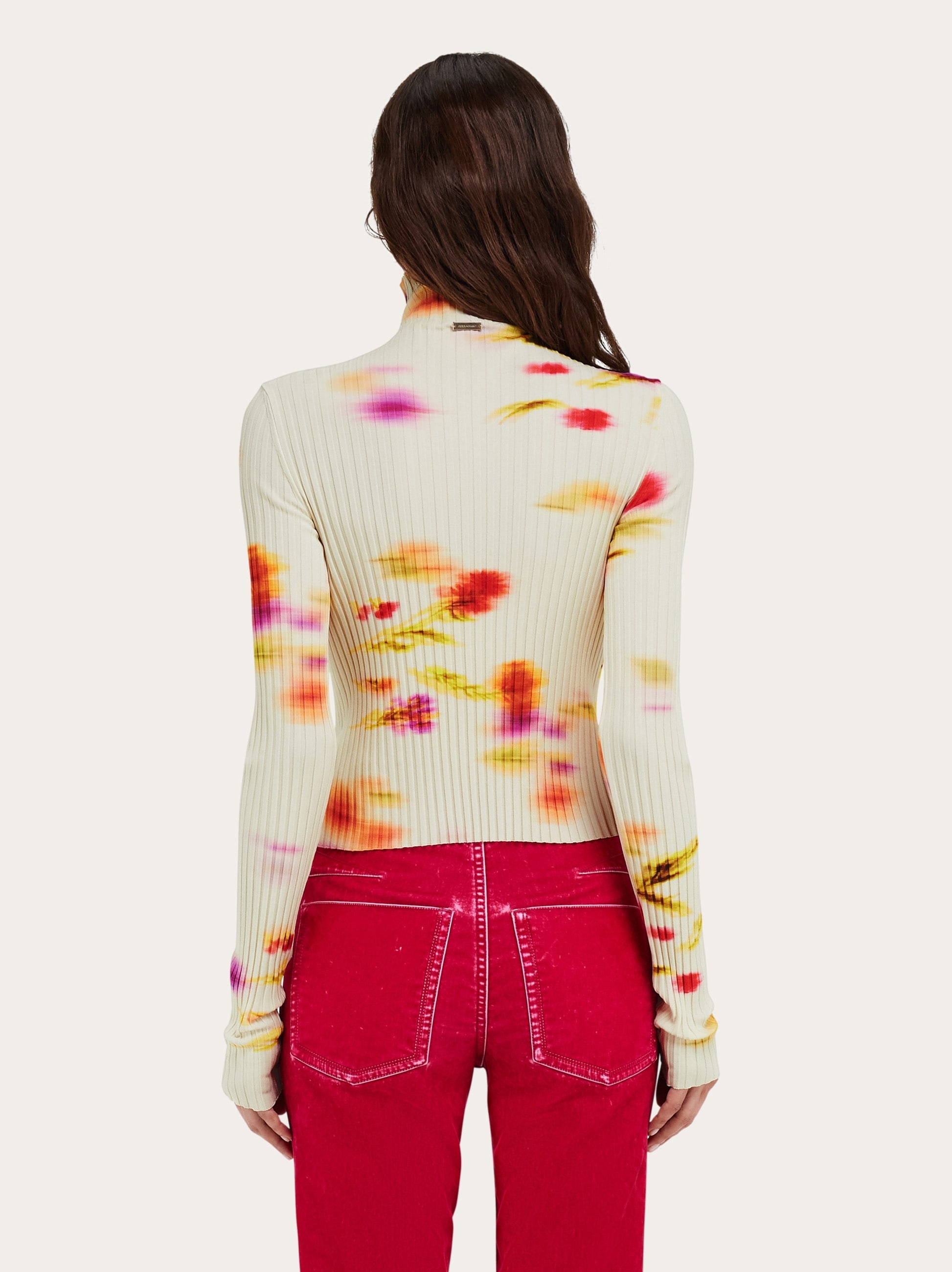 Blossom print mock neck top - 3