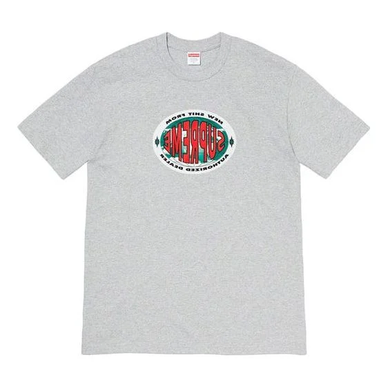 Supreme FW19 Week 1 New Shit Tee Alphabet Logo Short Sleeve Unisex Gray SUP-FW19-031 - 1