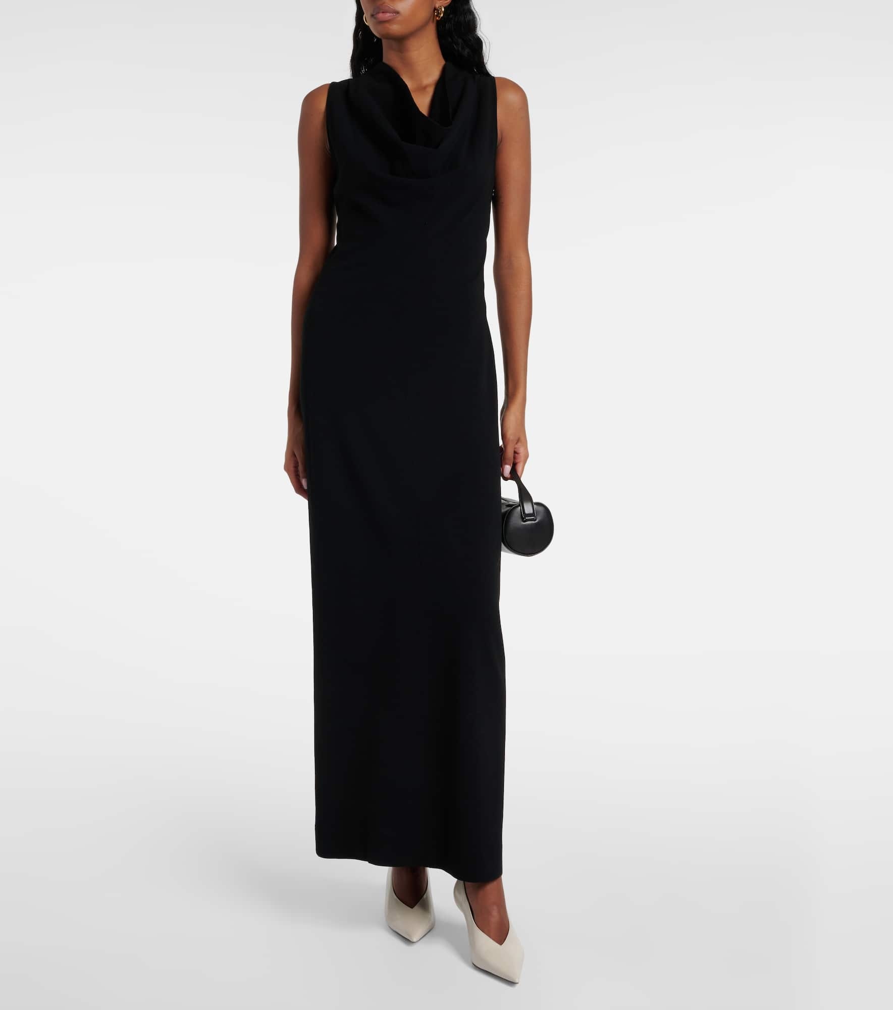Draped wool-blend maxi dress - 2