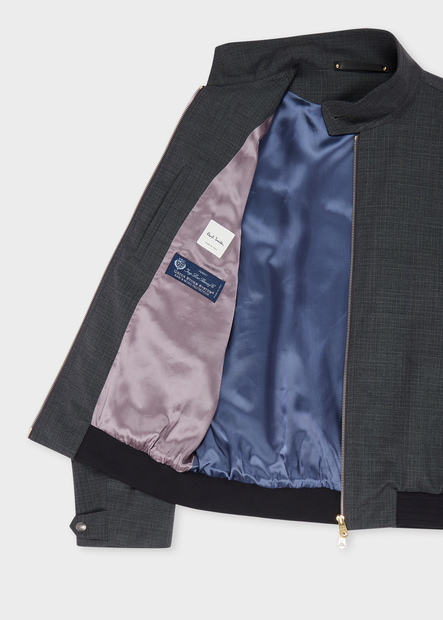 Grey 'Storm System' Super-Fine Merino Bomber Jacket - 4