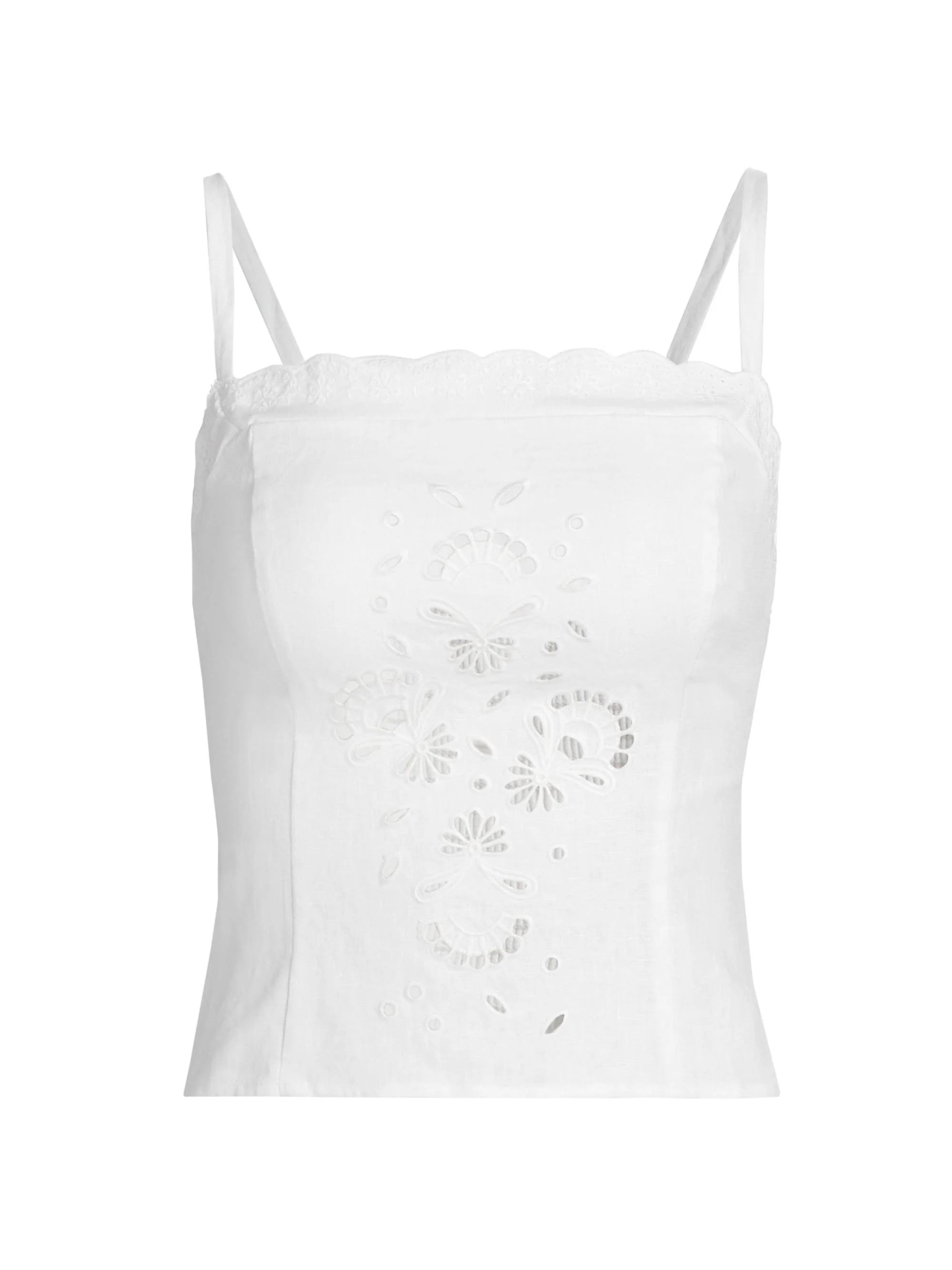 Women's Eva Linen Top - White - 1