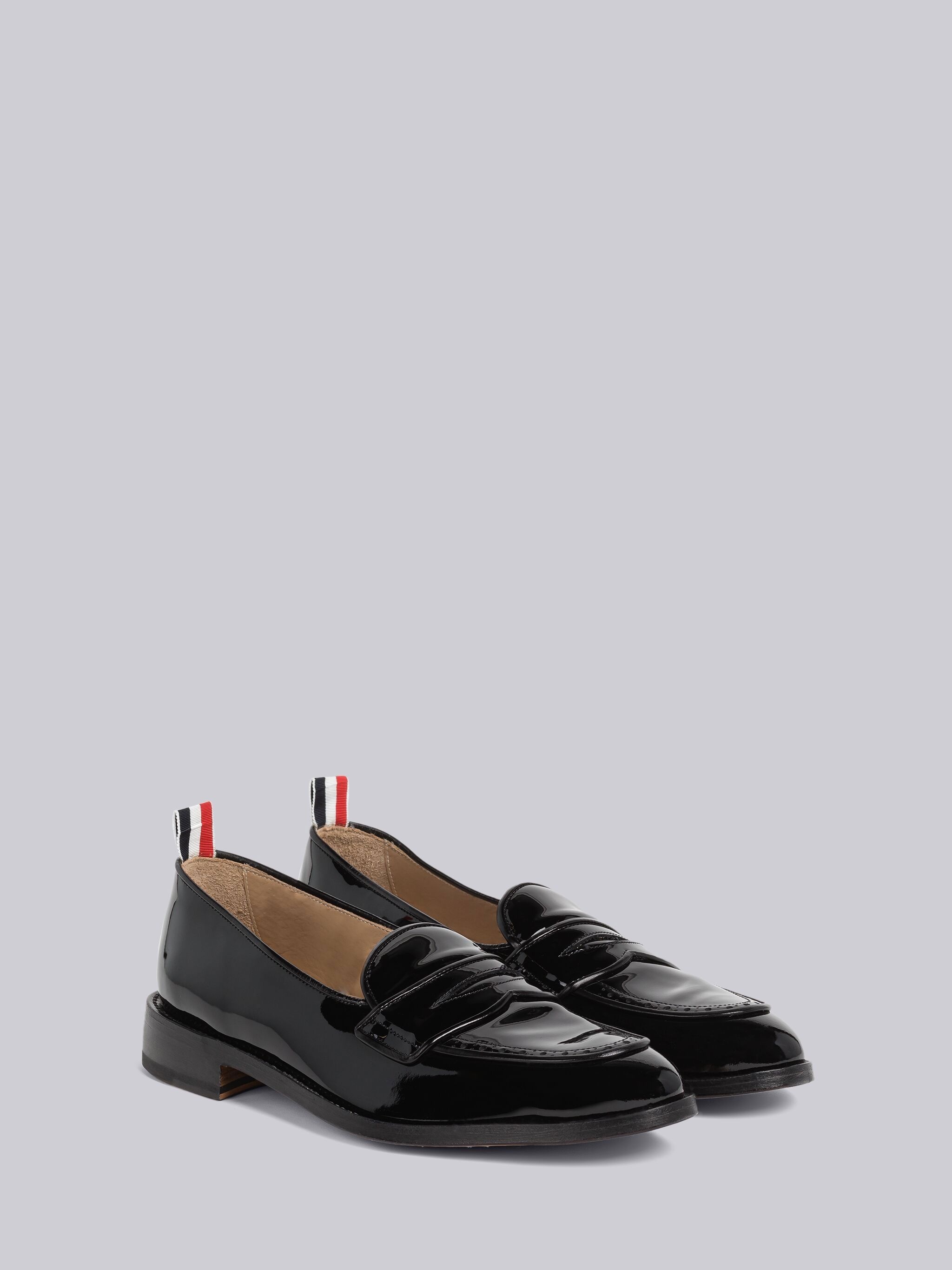 Thom Browne Soft Patent Leather Varsity Penny Loafer