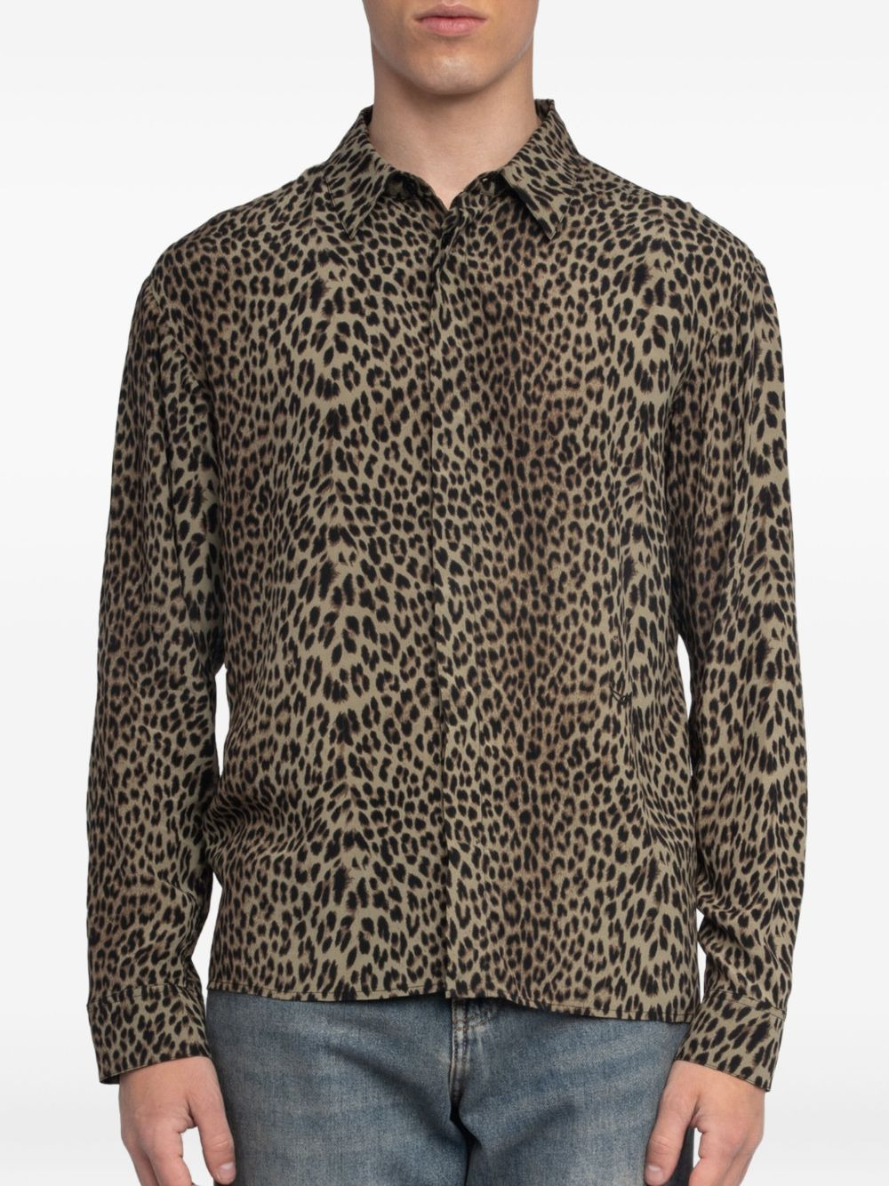 leopard-print shirt - 5