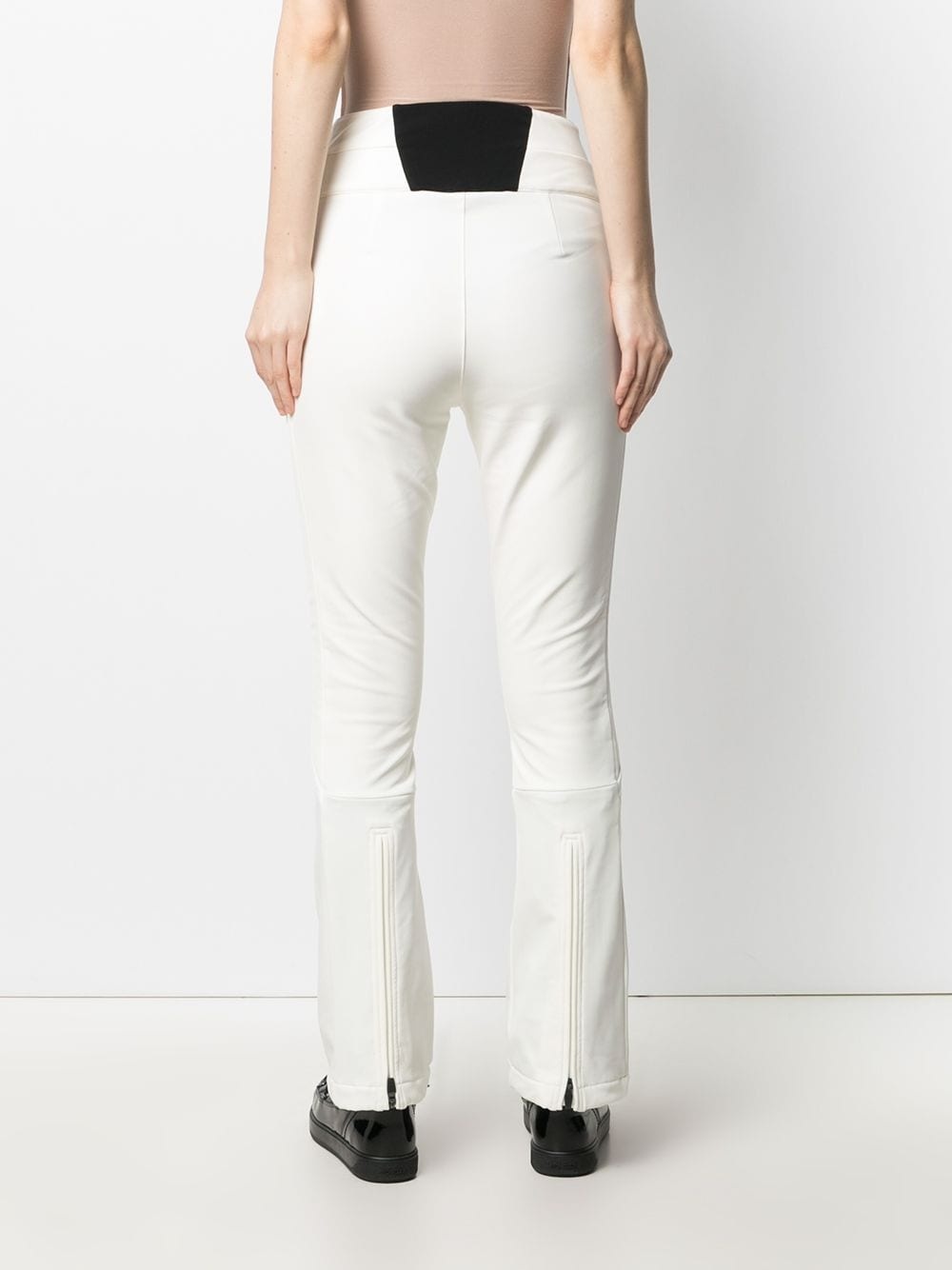 logo-embroidered flared trousers - 4