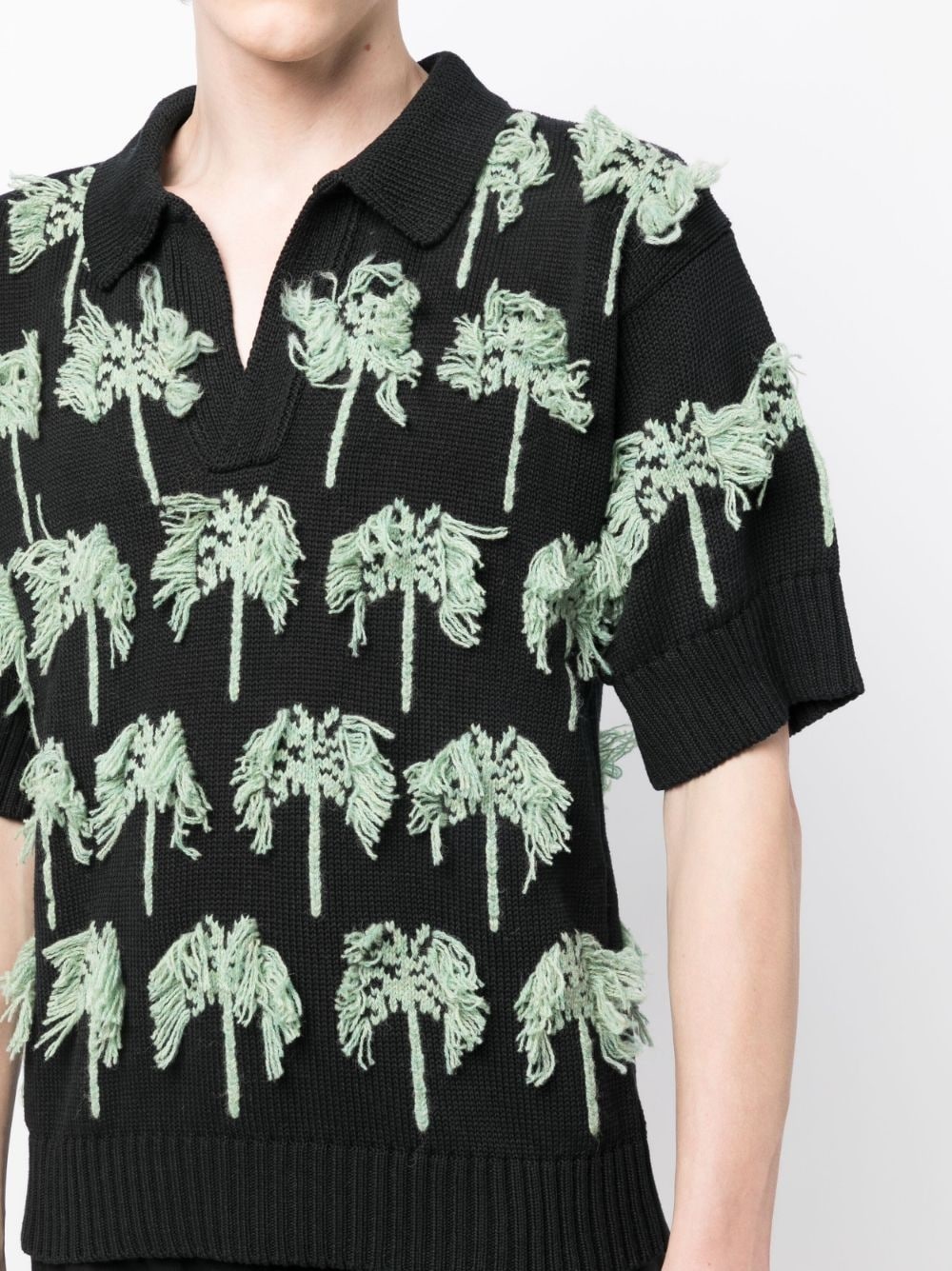 palm-tree knitted polo shirt - 5