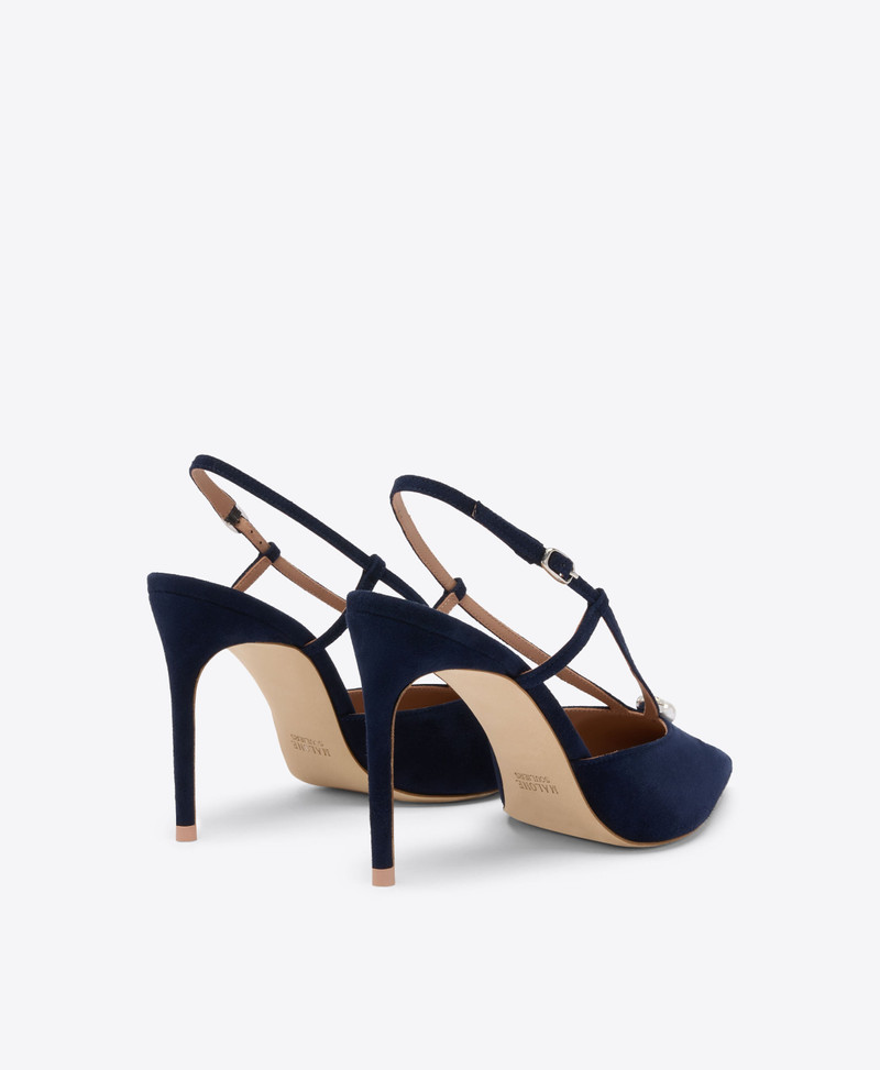 Moore 90 Navy Suede Slingbacks 3
