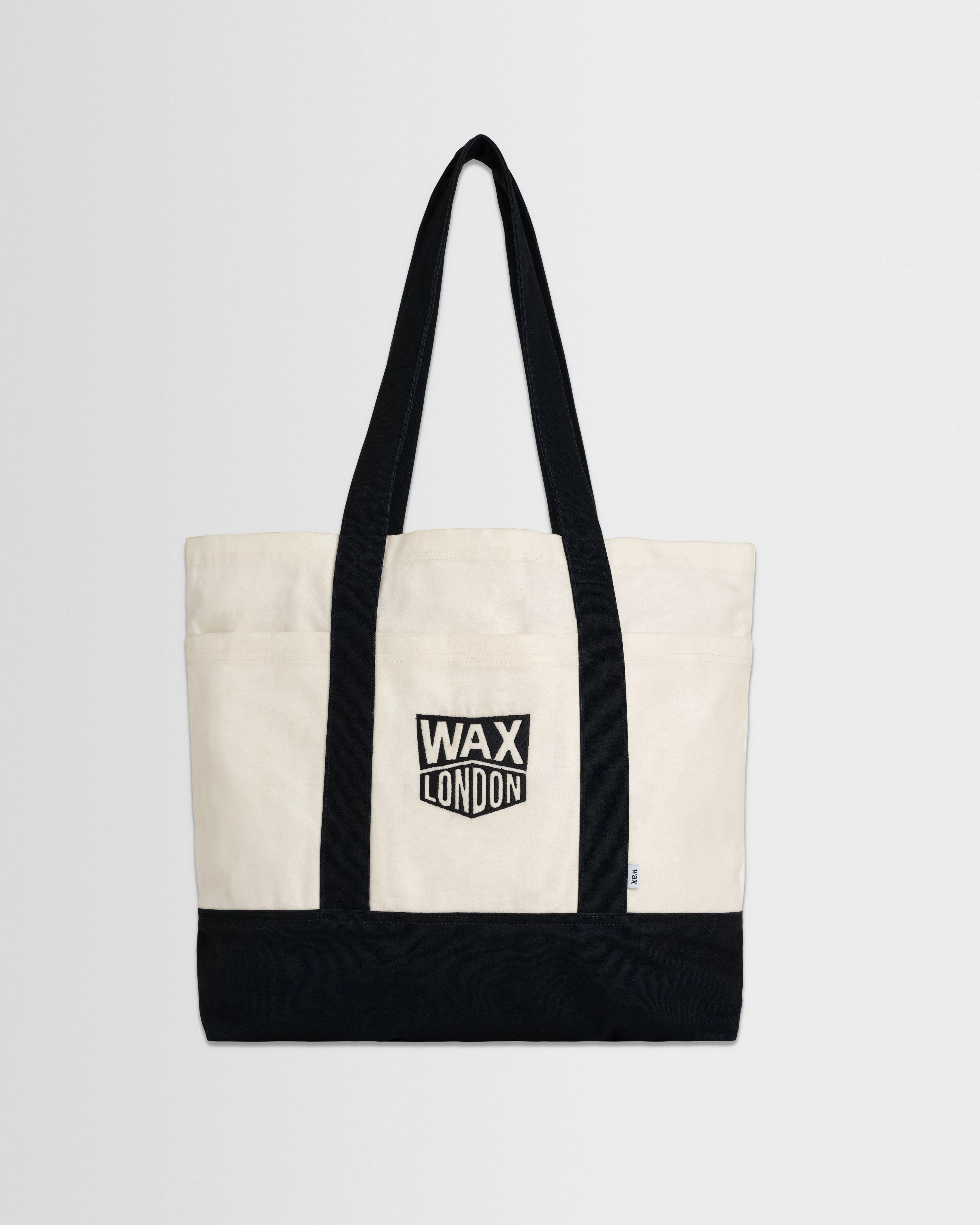 Truman - Ecru And Navy Canvas Tote Bag - 1