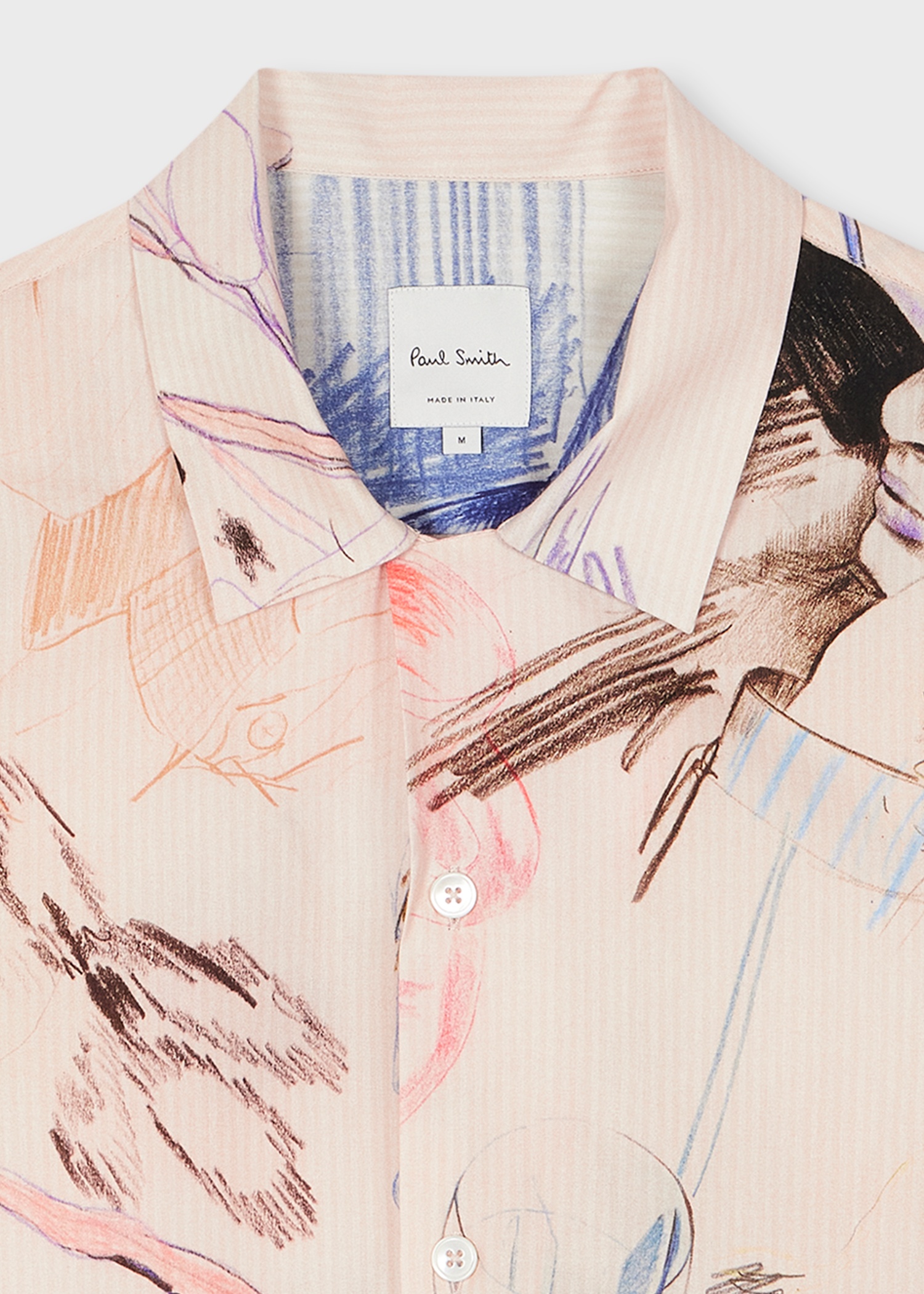 Dusty Pink 'Sketchbook' Print Cotton Shirt - 4