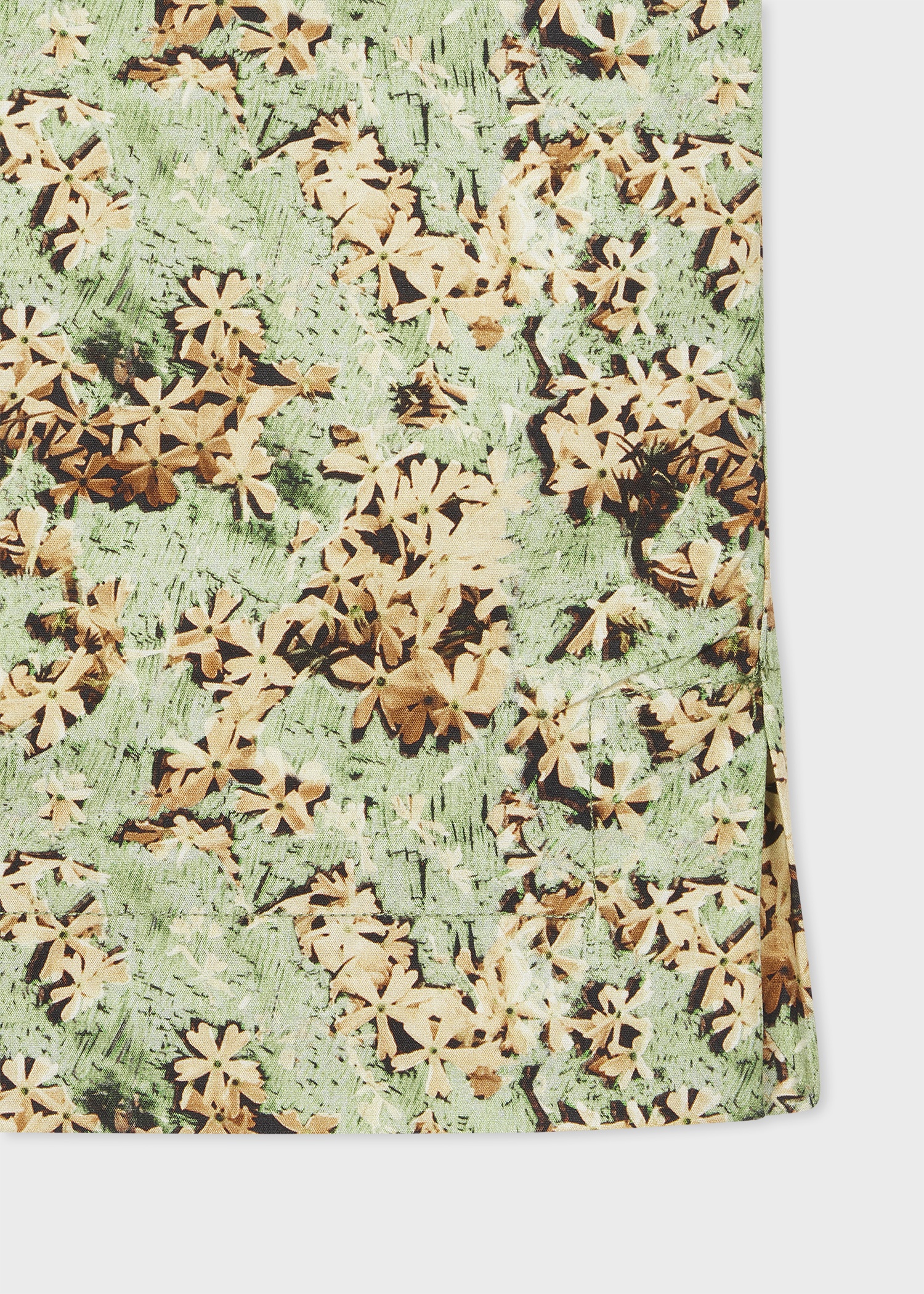 Green Flower Print Short-Sleeve Shirt - 3
