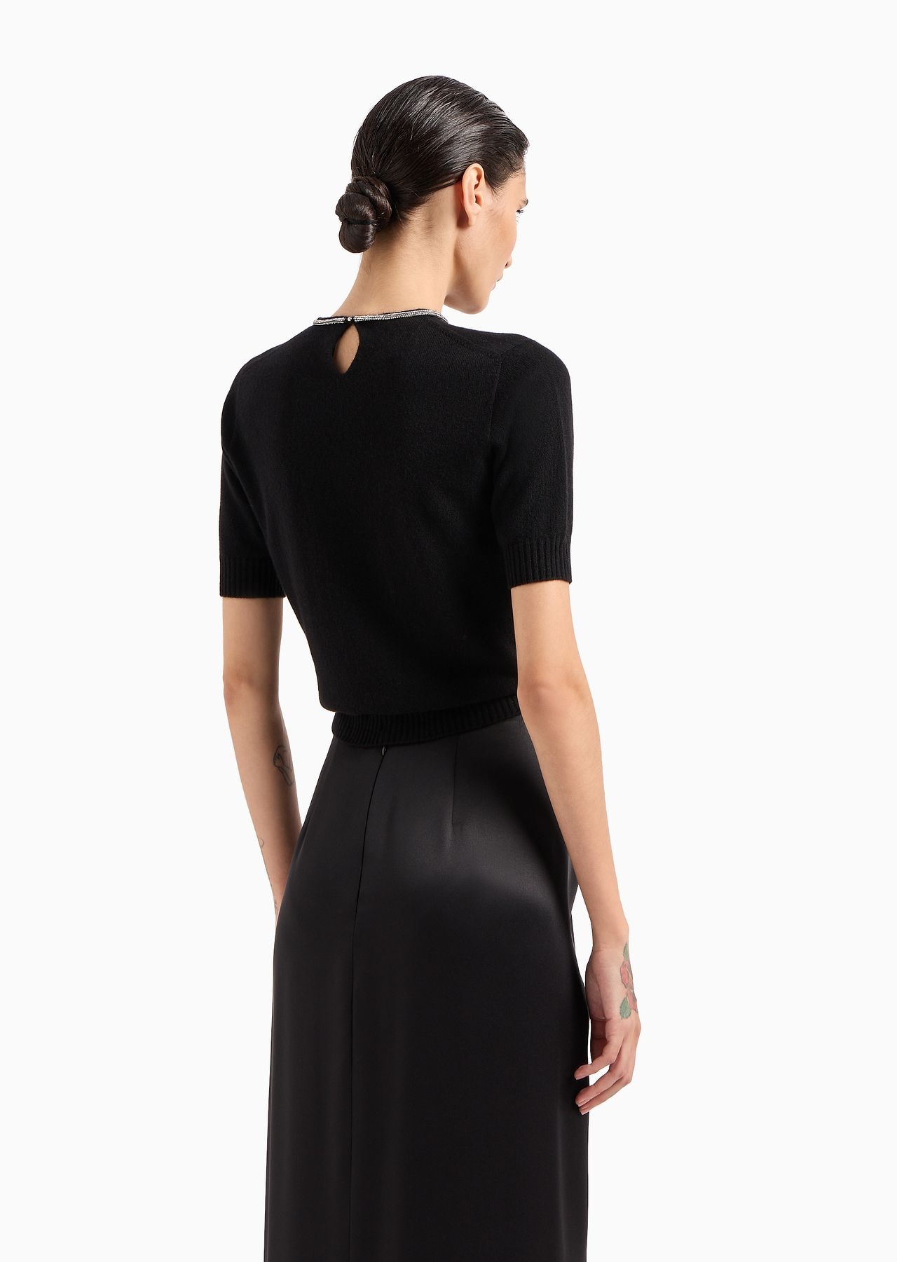 Cashmere cropped crew-neck jumper - 3