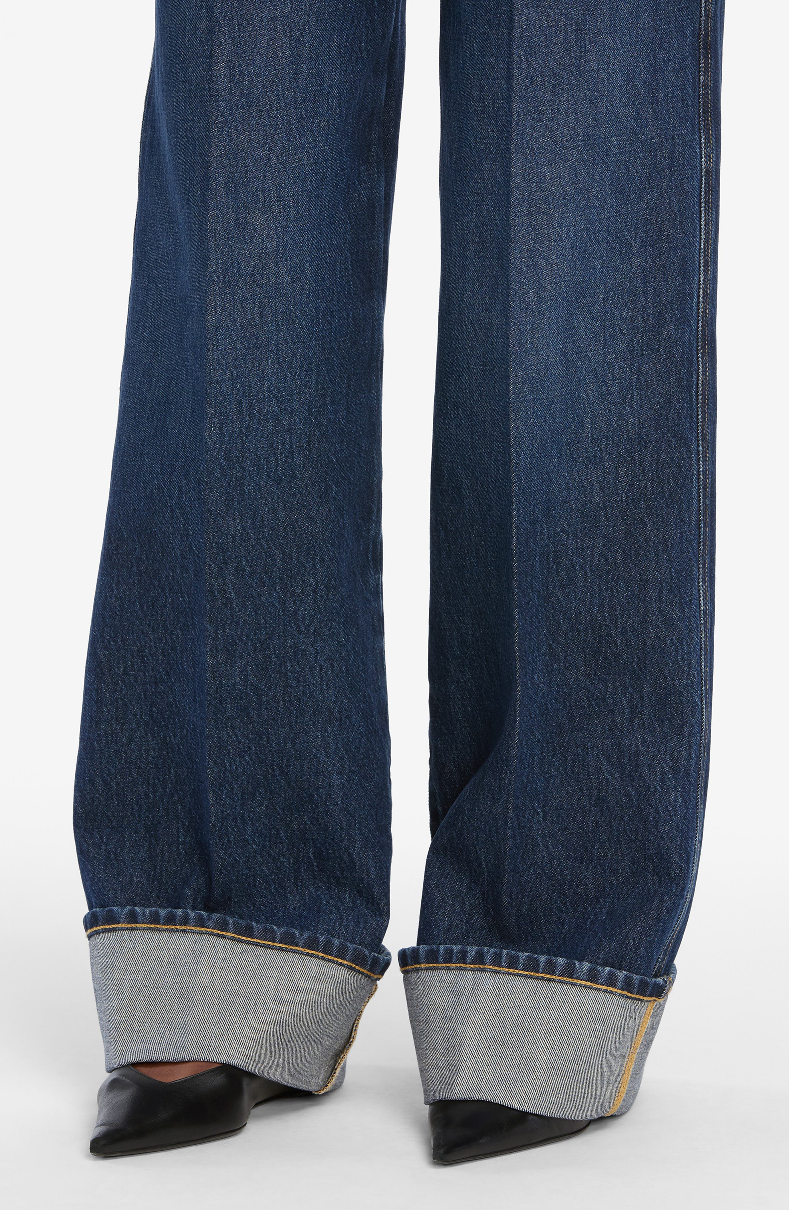 FRAME The Cuffed Wide Leg Jeans in Spencer at Nordstrom - 4