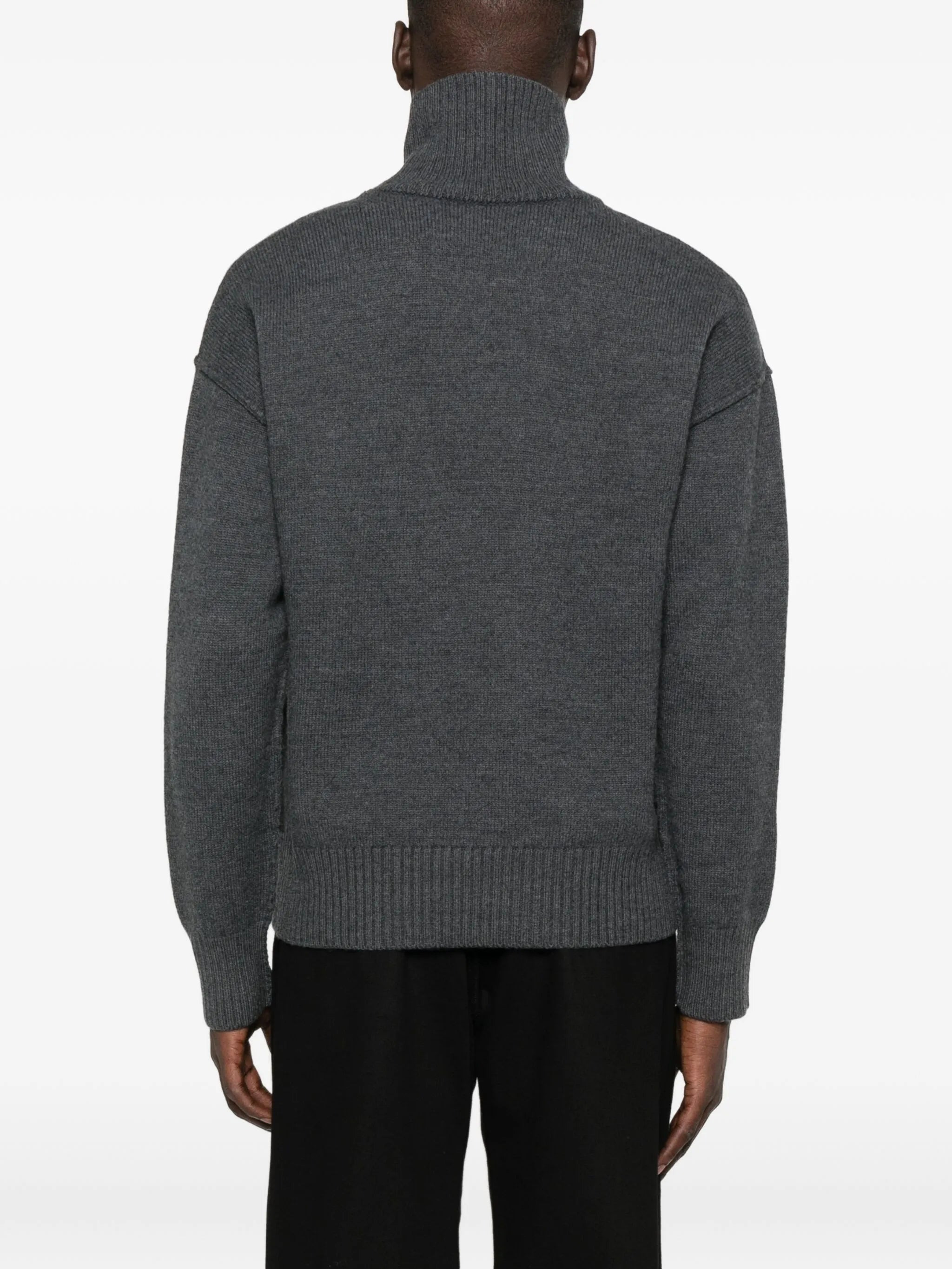 Ami Paris Heart-logo Turtleneck Sweater - 2