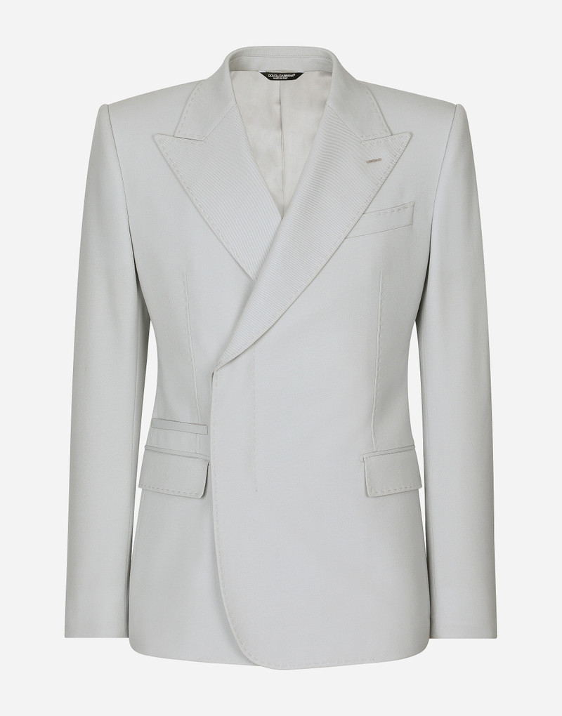 Double-breasted stretch wool Sicilia-fit jacket 1