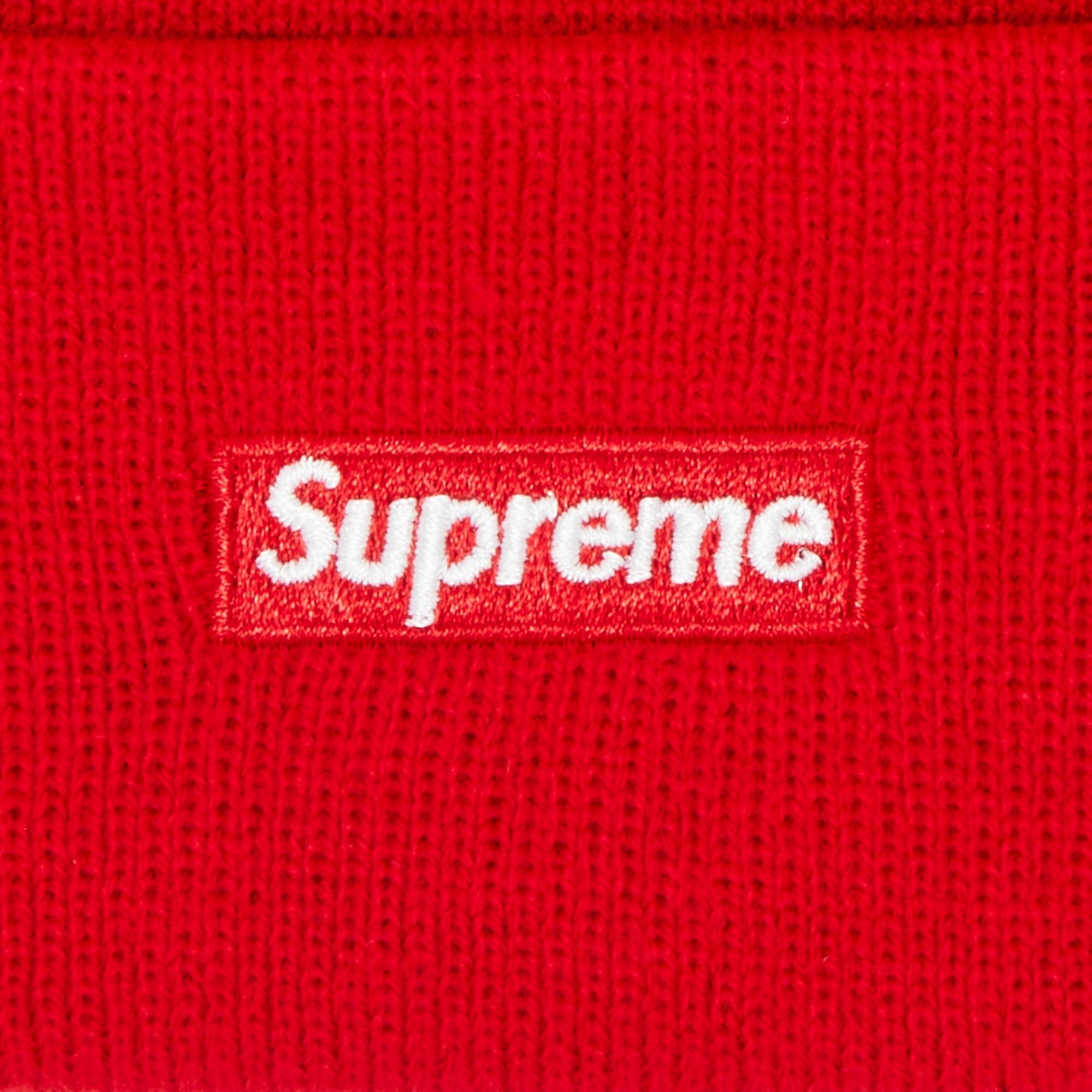 Supreme x New Era Varsity Beanie 'Red' - 3