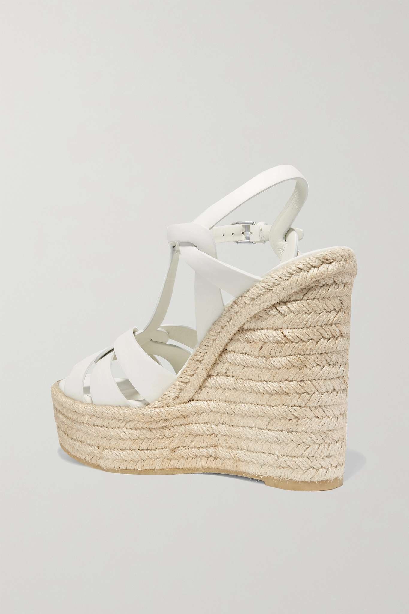 Tribute woven leather espadrille wedge sandals - 3
